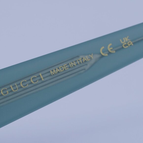 Gucci GG1786S 005 Sunglasses Light Green Rectangle Frame, Blue/Green Lenses - Picture 9 of 11